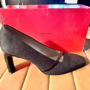 Vintage Brown Tweed & Leather Charles Jourdan Pumps New in Box - Size 9.5